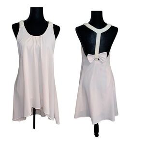 Blush Pink with Bow and Pearls on the Back Razorback Dress Size Small